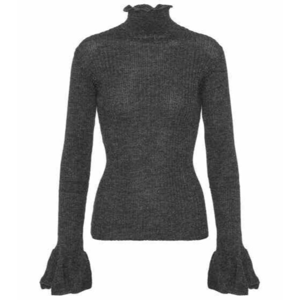 Acne Dark Gray Ribbed Turtleneck Sweater